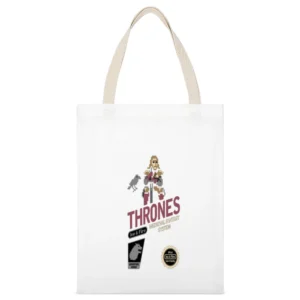 Game of Thrones Fire and Ice Tshirt White Canvas Tote Shopping Bag