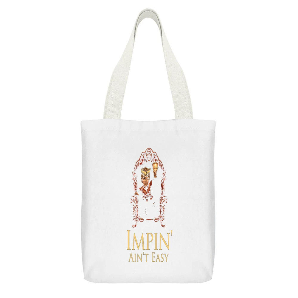 Game of Thrones Impin Ain't Easy Tshirt White Canvas Tote Shopping Bag With Interior Pocket