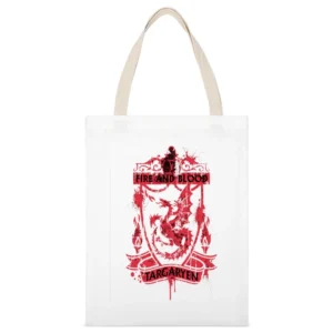 Game of Thrones Tshirt White Canvas Tote Shopping Bag