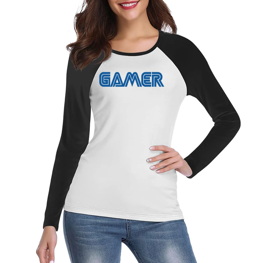 Gamer Fun Nintendo Geek Nerd Graphic Video Game Women Ladies Long Sleeve T-Shirt