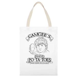 Gamgee's Famous Potatoes Funny Lord Of The Rings Parody Fan White Canvas Tote Shopping Bag