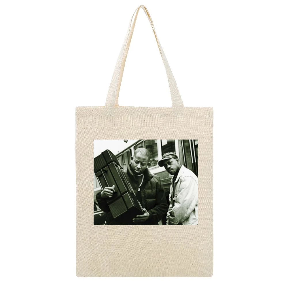 Gangstarr DJ Premiere Tshirt Beige Canvas Tote Shopping Bag