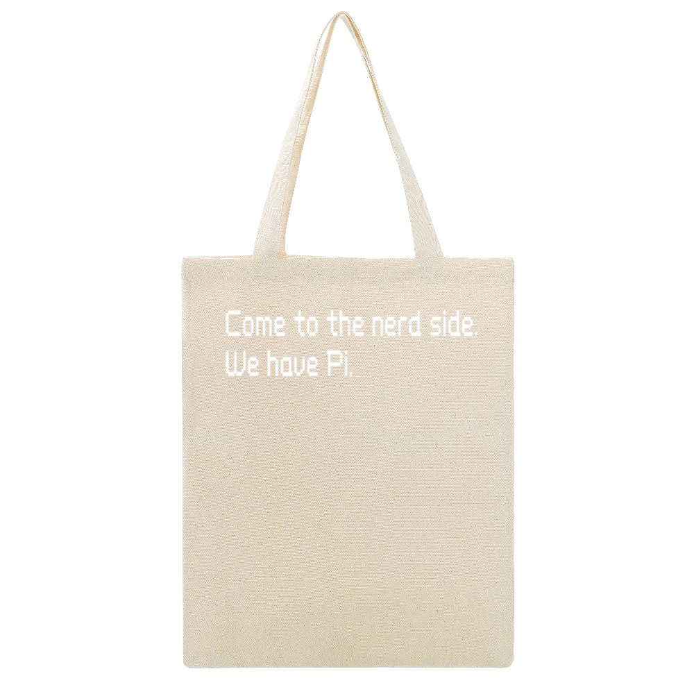 Geek - Come to nerd side we have pi - funny Beige Canvas Tote Shopping Bag