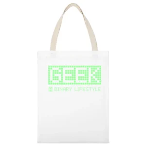 Geek - a binary lifestyle White Canvas Tote Shopping Bag
