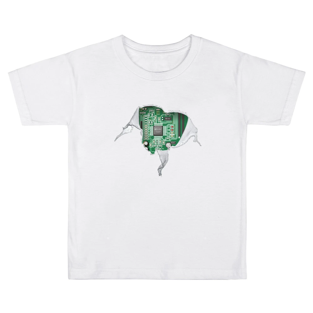 Geek heart Motherboard computer componets funy Kids Boys Girls T-Shirt