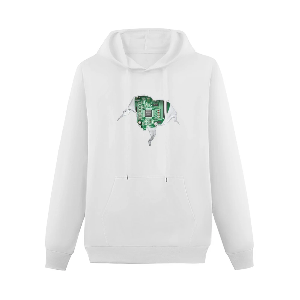 Geek heart Motherboard computer componets funy Men Hoodie With Pocket