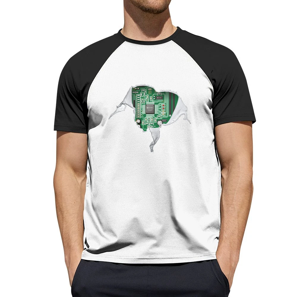 Geek heart Motherboard computer componets funy Men Short Sleeve T-Shirt