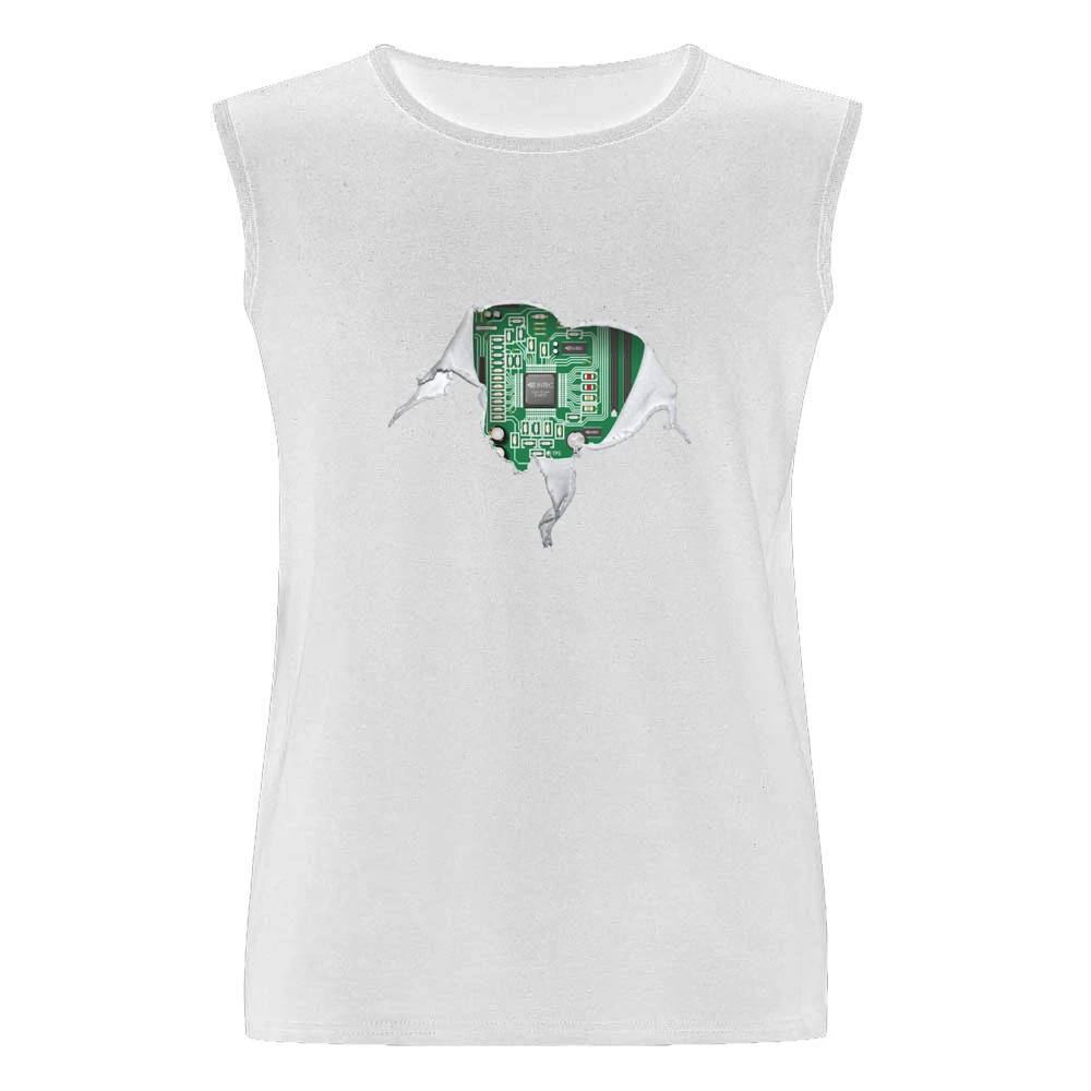 Geek heart Motherboard computer componets funy Men Sleeveless T-Shirt