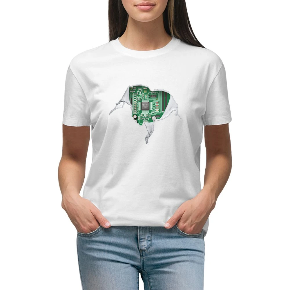 Geek heart Motherboard computer componets funy Premium Women Ladies T-shirt
