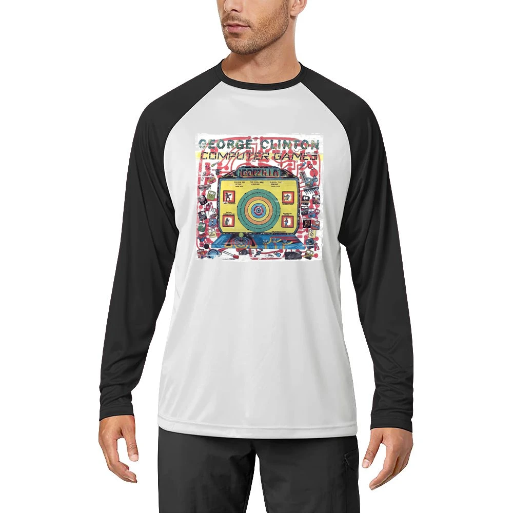 George Clinton Computer Games Album Cover Distressed Image Men Long Sleeve T-Shirt