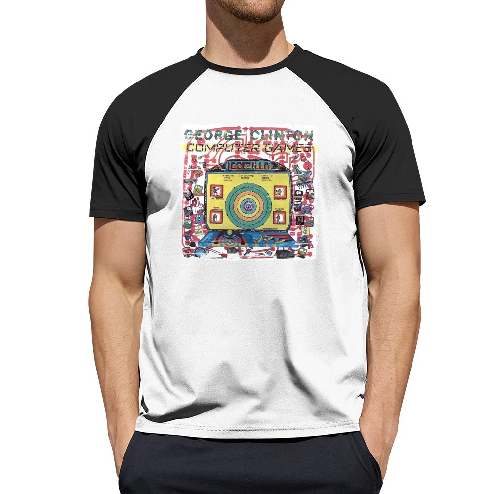 George Clinton Computer Games Album Cover Distressed Image Men Short Sleeve T-Shirt