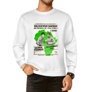 George Foreman Vs Muhammad Ali Zaire fight poster European Size Pullover Sweater