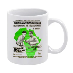 George Foreman Vs Muhammad Ali Zaire fight poster White Mug