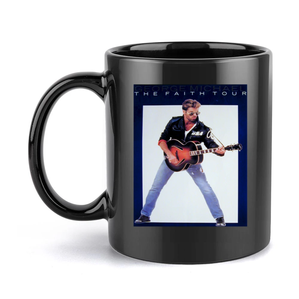 George Micheals Faith Tour Tee Black Mug