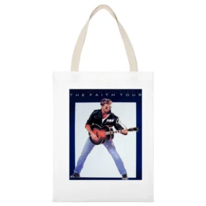 George Micheals Faith Tour Tee White Canvas Tote Shopping Bag