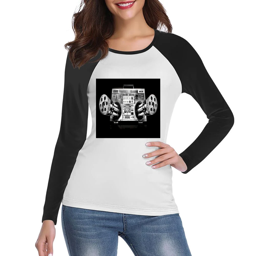 Ghetto Blaster Tshirt Women Ladies Long Sleeve T-Shirt