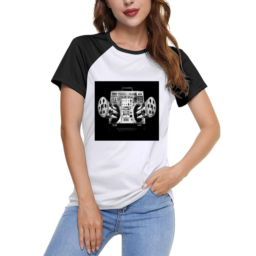 Ghetto Blaster Tshirt Women Ladies Short Sleeve T-Shirt