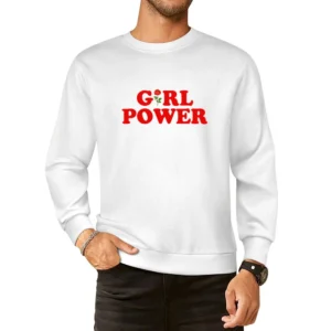 Girl Power Rose Fun Popular Retro Graphic Blogger European Size Pullover Sweater