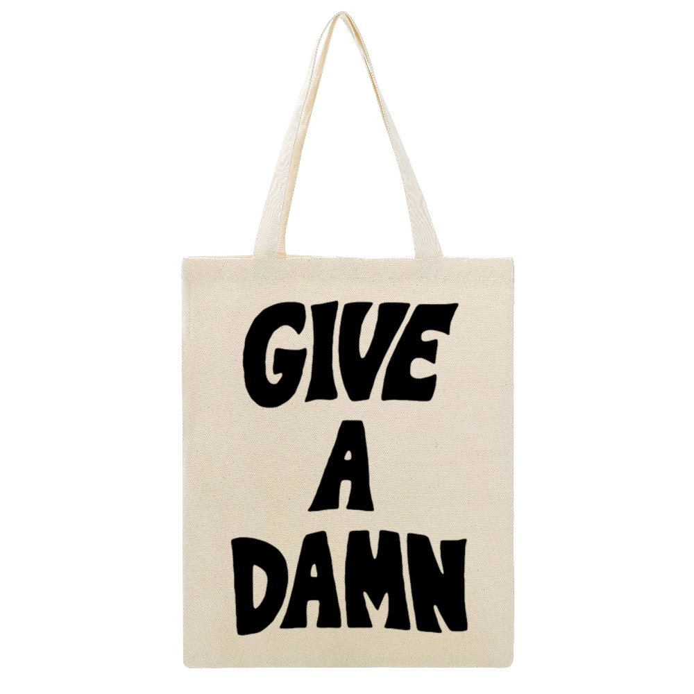 Give A Damn Turner Arctic Monkeys Popular Glastonbury Concert Music Fa Beige Canvas Tote Shopping Bag