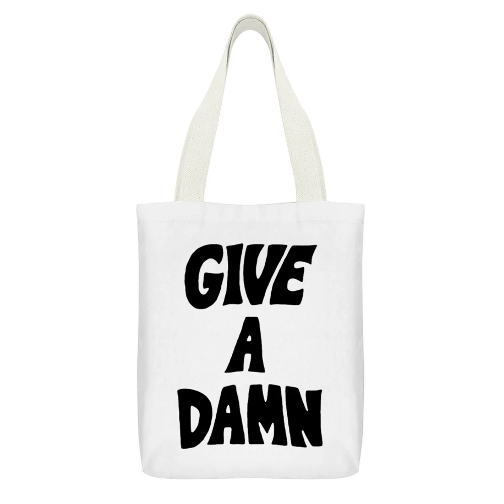 Give A Damn Turner Arctic Monkeys Popular Glastonbury Concert Music Fa White Canvas Tote Shopping Bag With Interior Pocket
