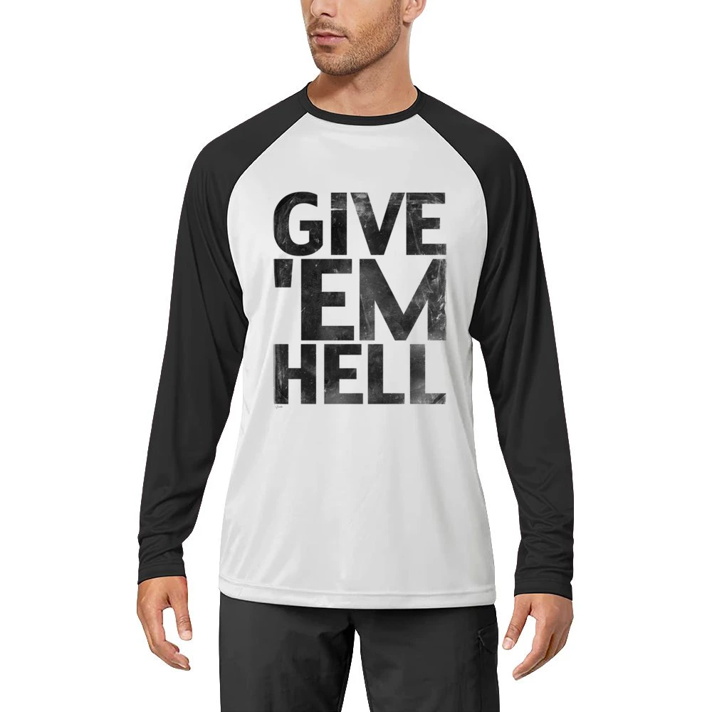 Give Em Hell Cool Fun Grunge Music Graphic Band Men Long Sleeve T-Shirt