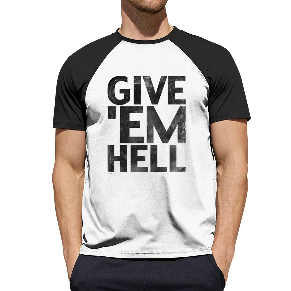 Give Em Hell Cool Fun Grunge Music Graphic Band Men Short Sleeve T-Shirt