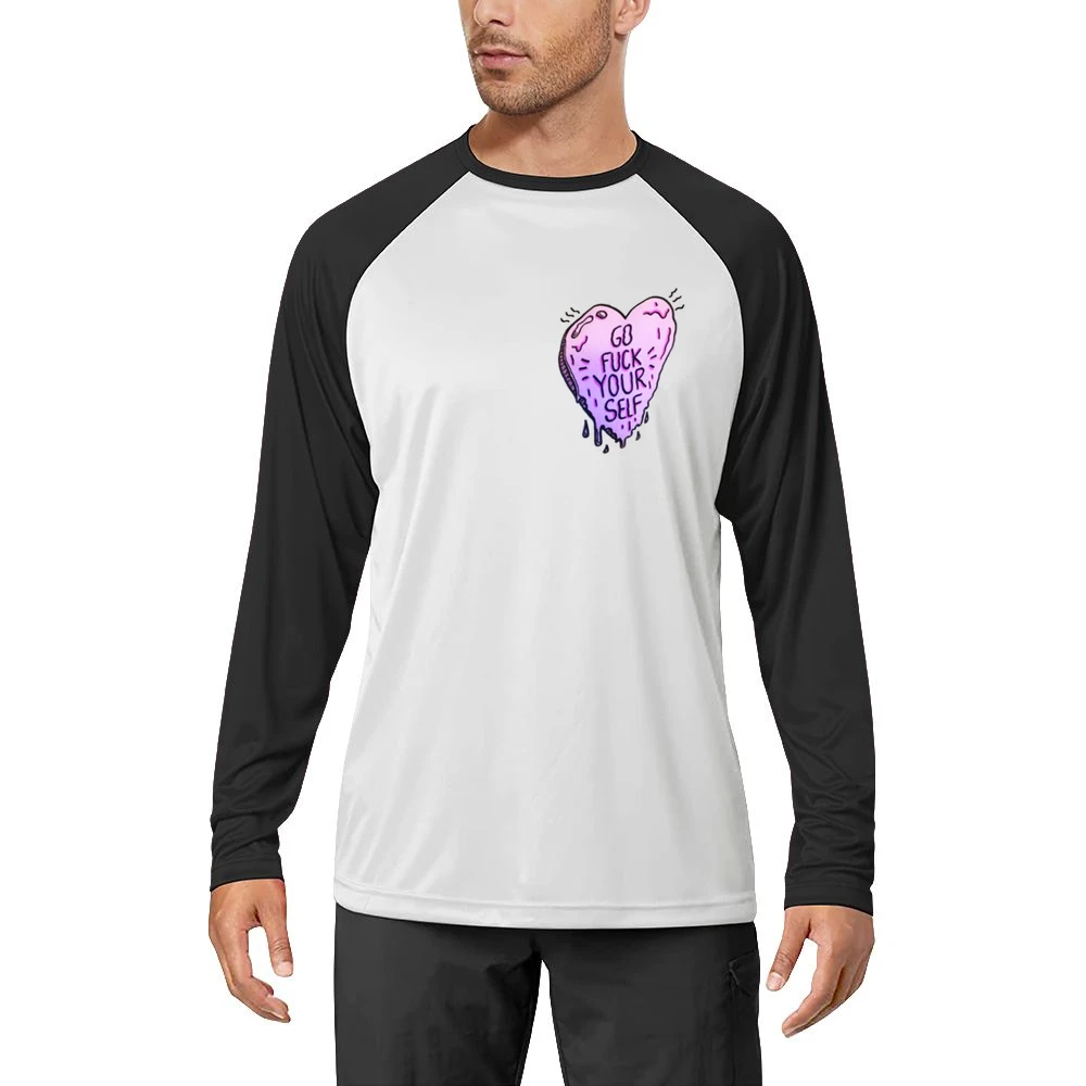 Go Fuck Your Self Heart Fun Popular Graphic Tee Shirt Men Long Sleeve T-Shirt
