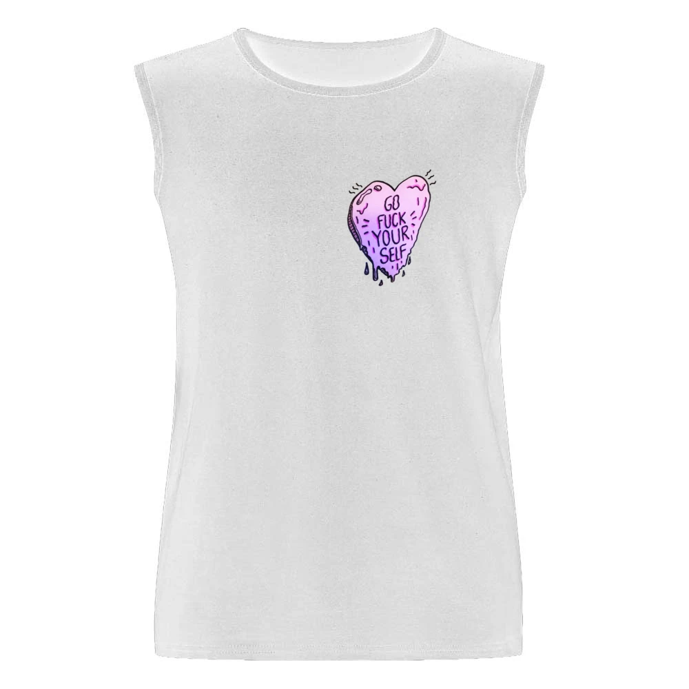 Go Fuck Your Self Heart Fun Popular Graphic Tee Shirt Men Sleeveless T-Shirt