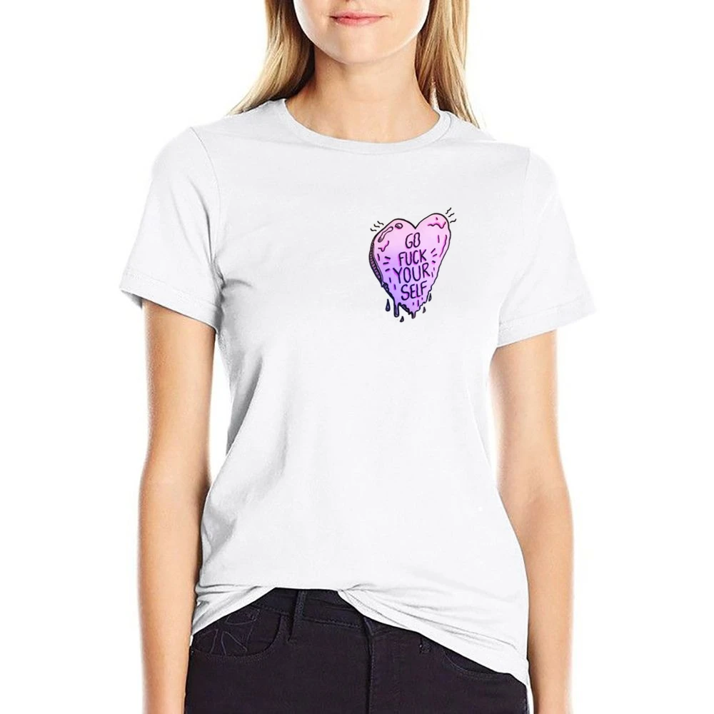 Go Fuck Your Self Heart Fun Popular Graphic Tee Shirt US Size Women Ladies T-shirt