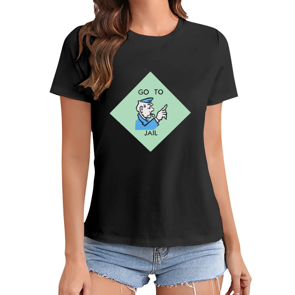 Go To Jail Funny Classic Monopoly Game Board Graphic Retro Tee Shirt Asian Size Women Ladies T-shirt