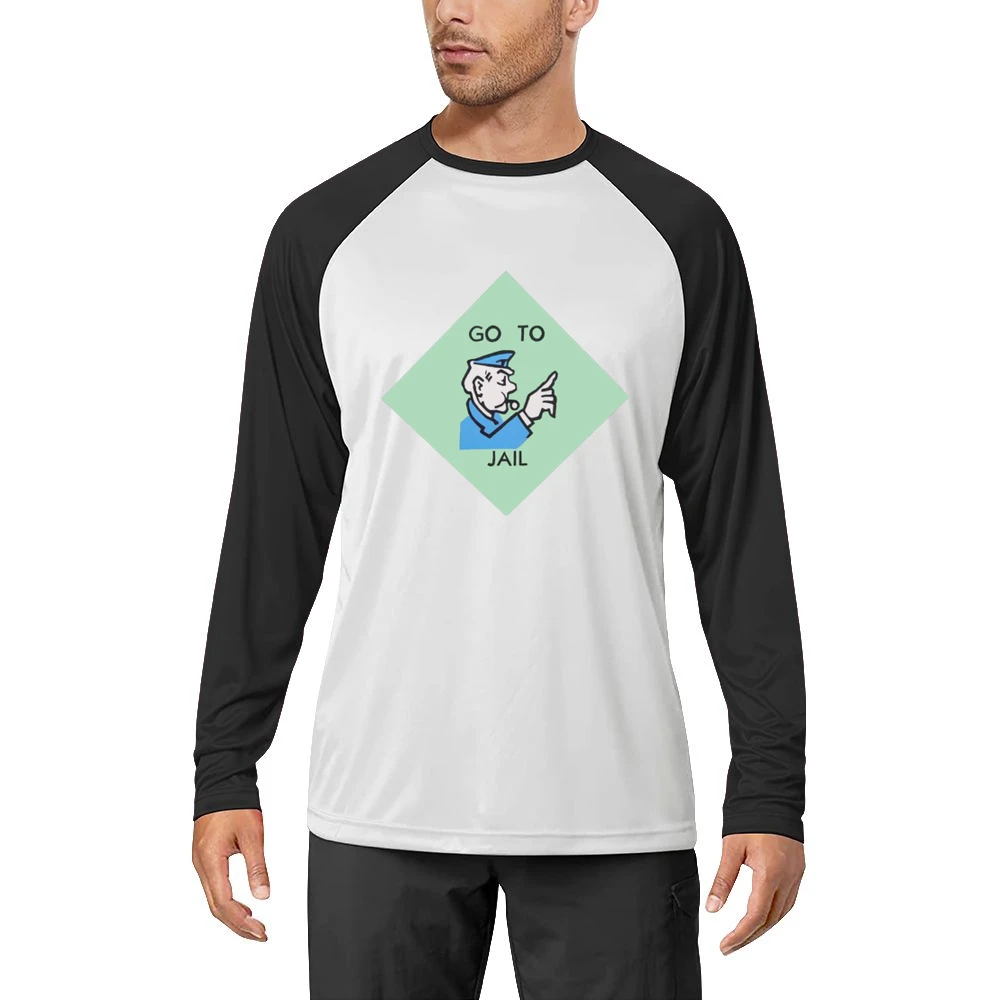 Go To Jail Funny Classic Monopoly Game Board Graphic Retro Tee Shirt Men Long Sleeve T-Shirt