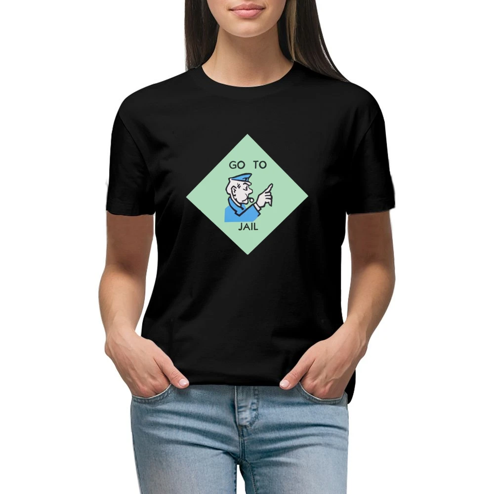 Go To Jail Funny Classic Monopoly Game Board Graphic Retro Tee Shirt Premium Women Ladies T-shirt