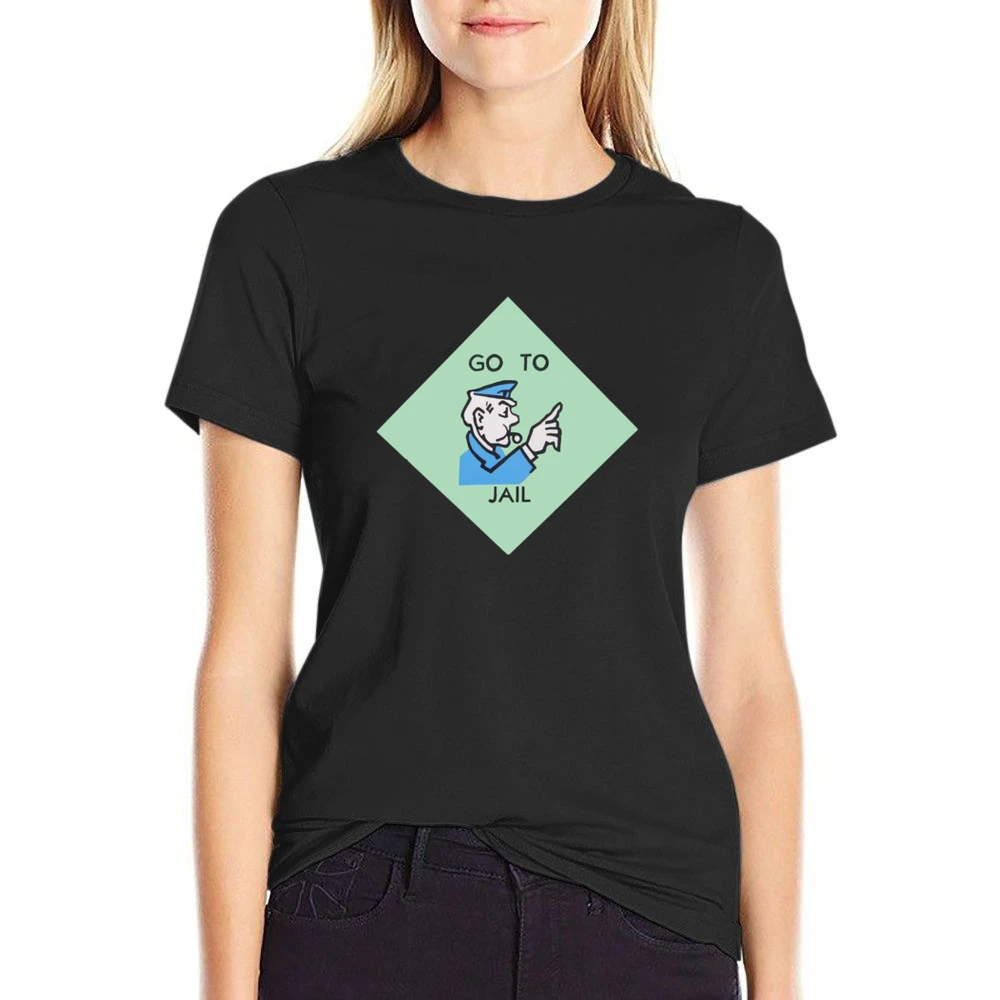 Go To Jail Funny Classic Monopoly Game Board Graphic Retro Tee Shirt US Size Women Ladies T-shirt