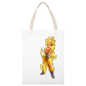 Goku super saiyan dragon Ball Z White Canvas Tote Shopping Bag