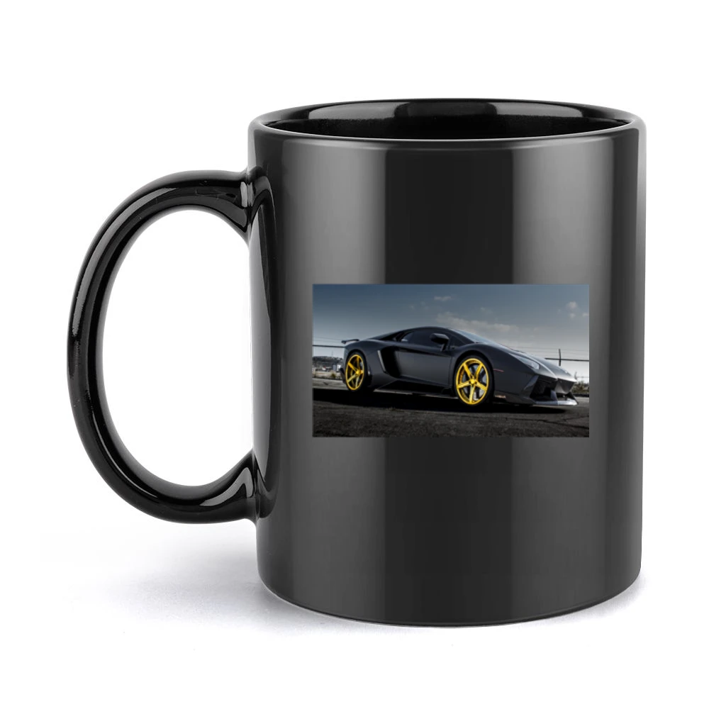 Gold Rims Lamborghini tshirt Black Mug