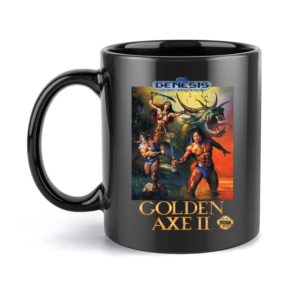Golden Axe 2 Sega Genesis Old School Retro Video Game Fan Distressed T Black Mug