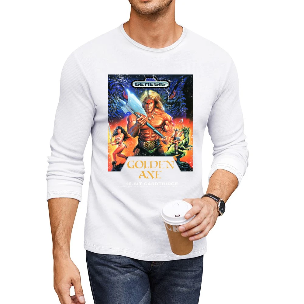 Golden Axe Sega Genesis Old School Retro Video Game Fan Distressed T S Men CrewNeck Long Sleeve T-Shirt