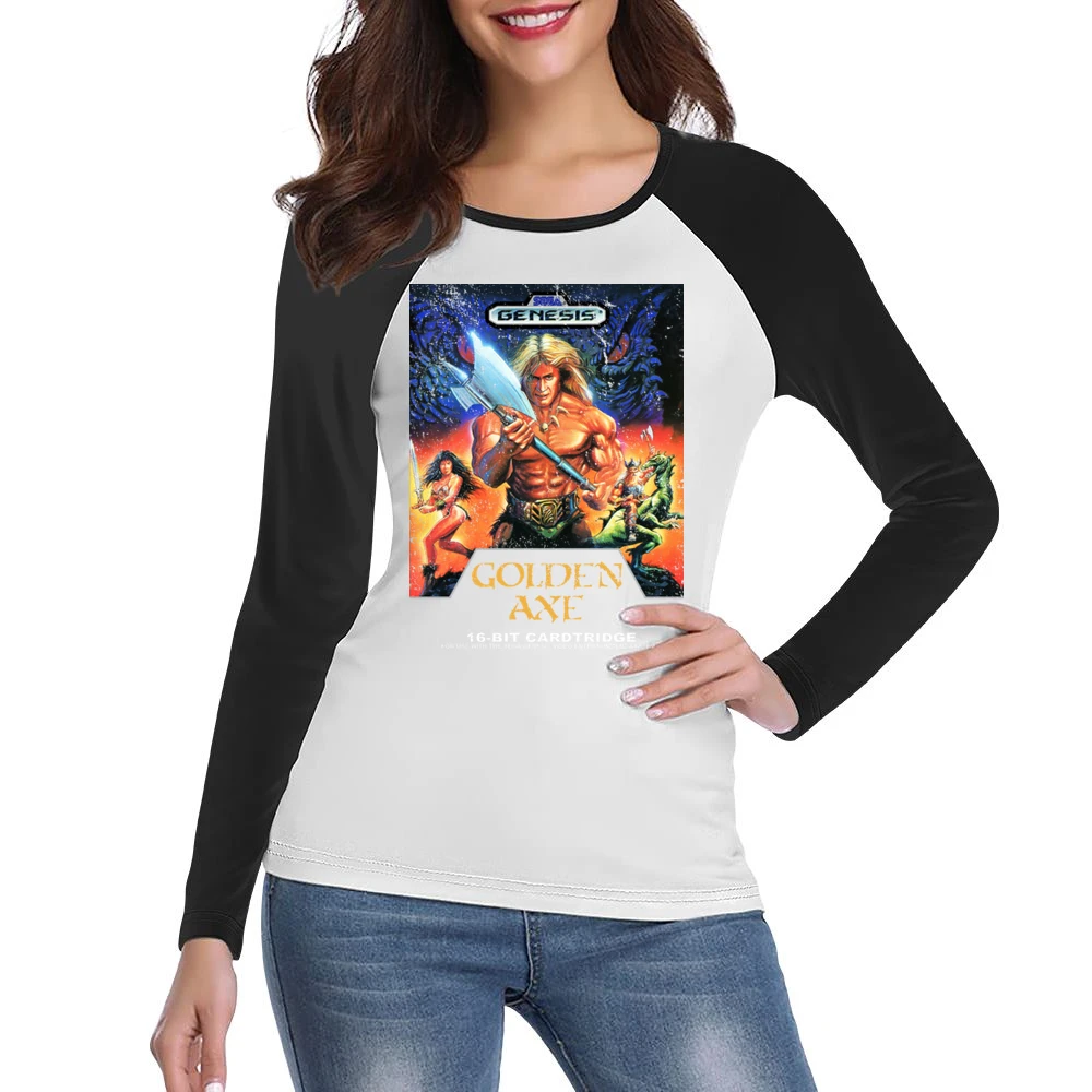 Golden Axe Sega Genesis Old School Retro Video Game Fan Distressed T S Women Ladies Long Sleeve T-Shirt