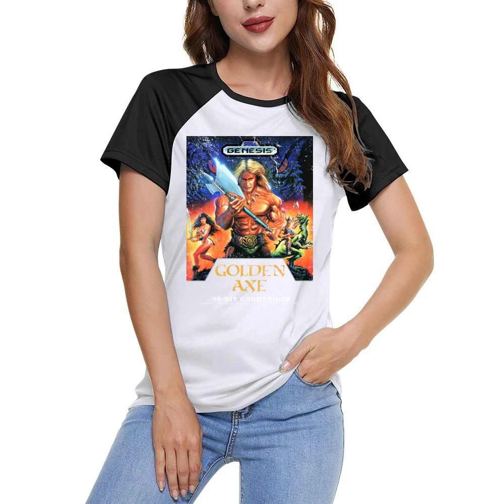 Golden Axe Sega Genesis Old School Retro Video Game Fan Distressed T S Women Ladies Short Sleeve T-Shirt