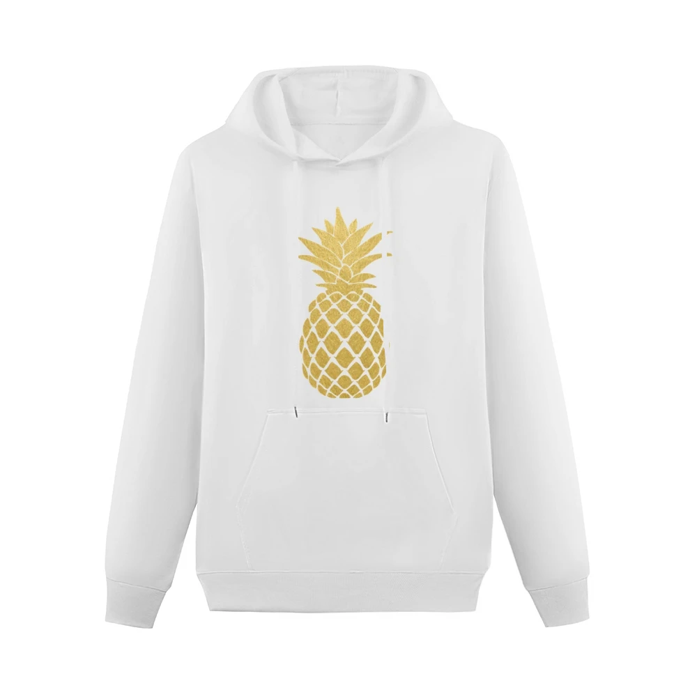 Golden Pineapple Fun Popular Cool Fruit Graphic Summer Men Hoodie With Pocket
