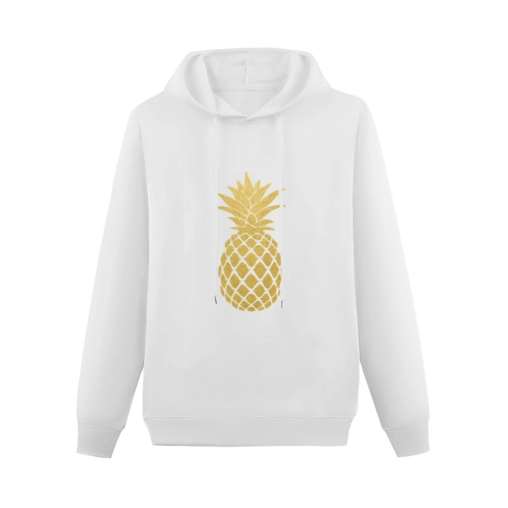 Golden Pineapple Fun Popular Cool Fruit Graphic Summer Men Hoodie Without Pocket