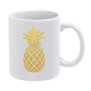 Golden Pineapple Fun Popular Cool Fruit Graphic Summer White Mug