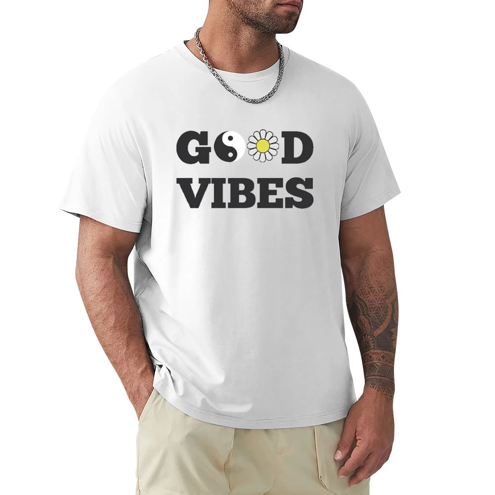 Good Vibes Peace Flower Graphic Tee Shirt Premium Men T-shirt