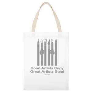 Good artists copy great artist steal - pablo picasso White Canvas Tote Shopping Bag