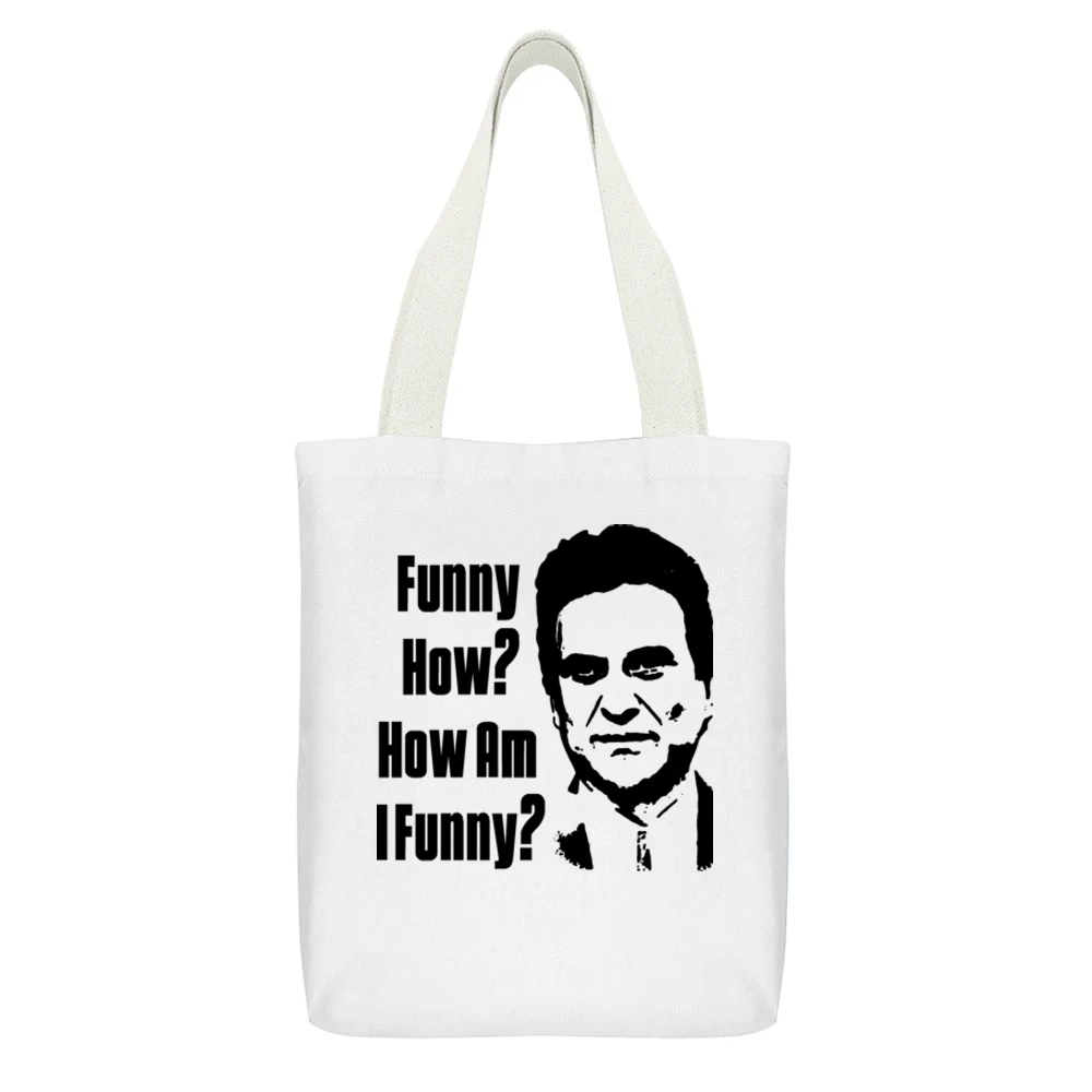 Goodfellas Crime Funny How Movie White Canvas Tote Shopping Bag With Interior Pocket