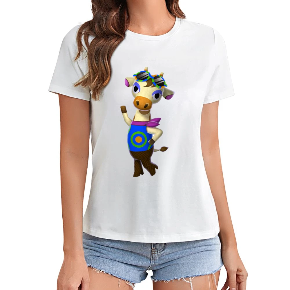 Gracie From Animal Crossing Nintendo Character Video Game Asian Size Women Ladies T-shirt