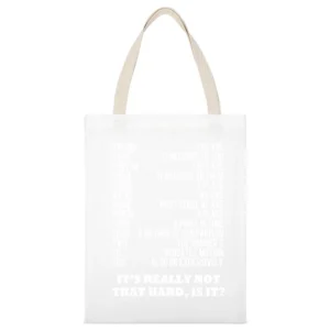 Grammer Is Not That Hard Is It Funny Dark Tee Shirt White Canvas Tote Shopping Bag