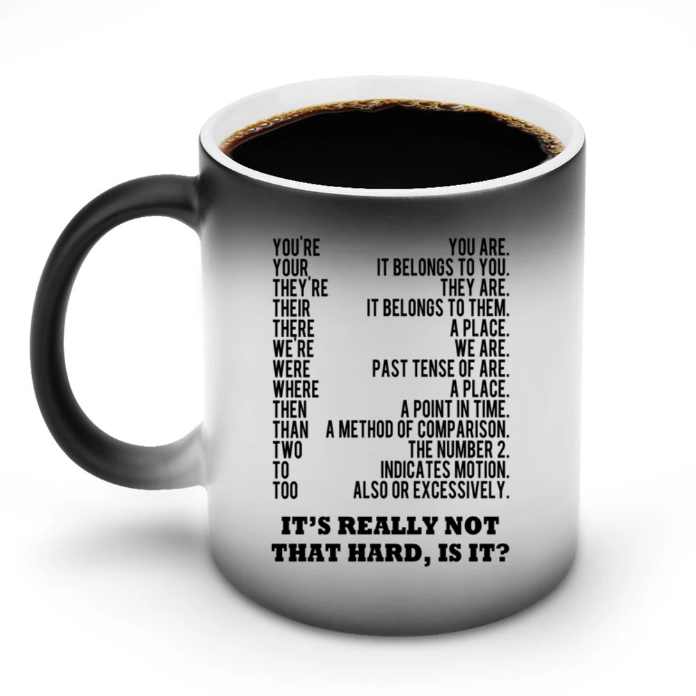 Grammer Is Not That Hard Is It Funny Light Tee Shirt Discoloration Mug
