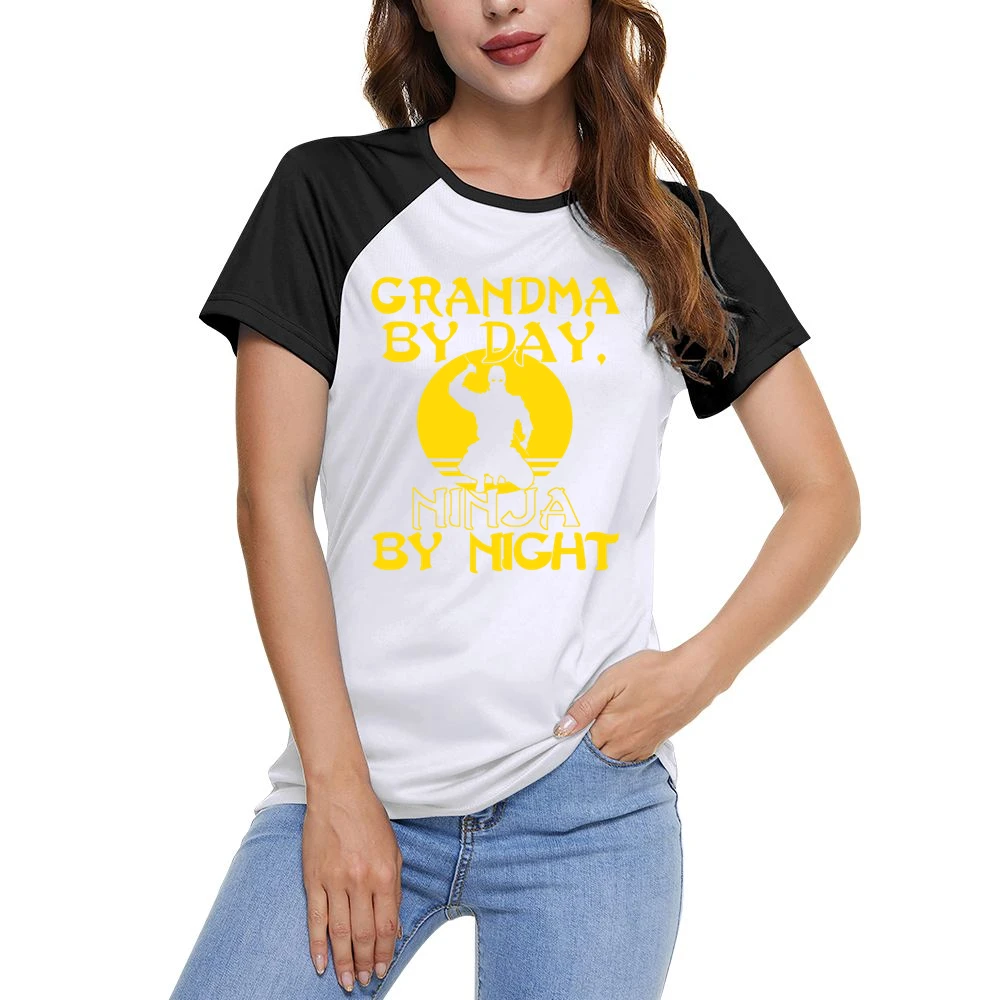 Grandma By Day Ninja By Night Tshirt Women Ladies Short Sleeve T-Shirt