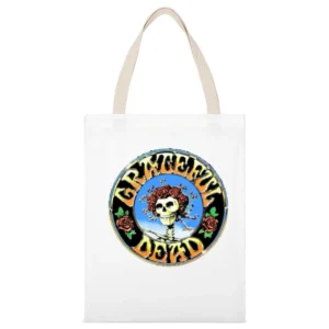 Grateful dead White Canvas Tote Shopping Bag